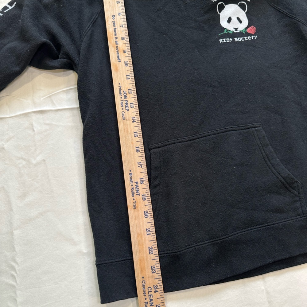 Riot Society Panda Bear/Rose Hoodie Sweatshirt, Size L - Picture 9 of 9